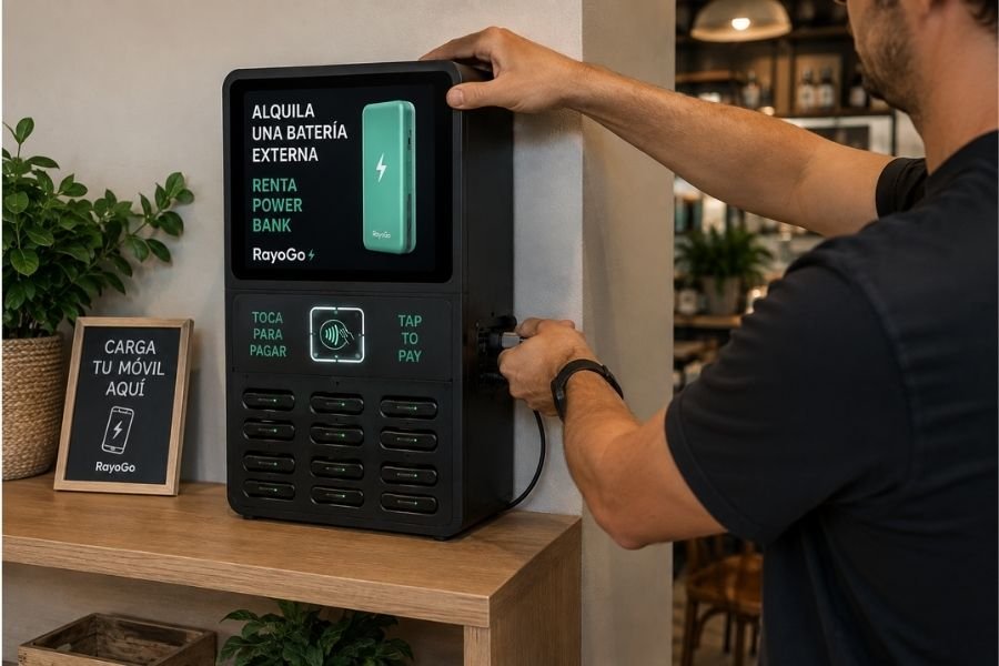Instalación de estación RayoGo en un establecimiento