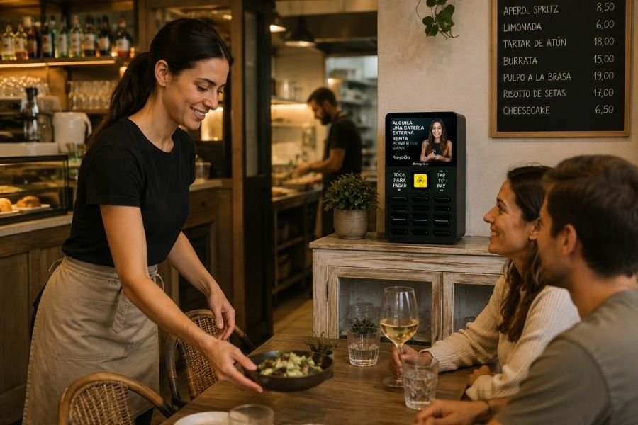RayoGo instalado en un restaurante sin interferir en el trabajo del equipo